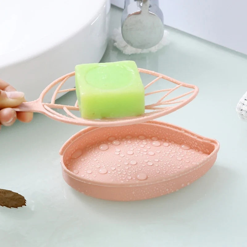 Delverona Double Layer Leaf Shape Soap Dish