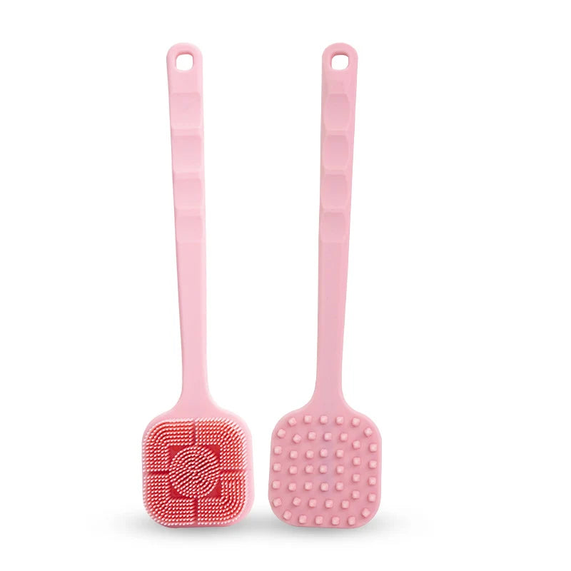 Delverona Square Long Handle Silicone Bath Shower Brush