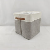 Delverona Large Capacity Two Tone Storage Basket With Handles