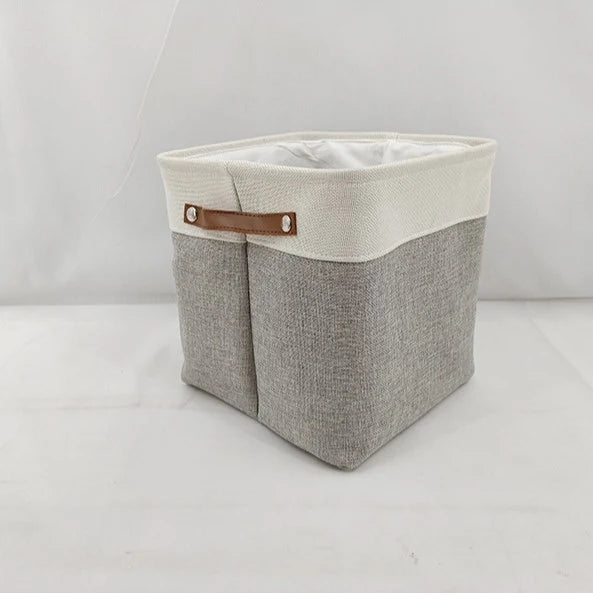 Delverona Large Capacity Two Tone Storage Basket With Handles