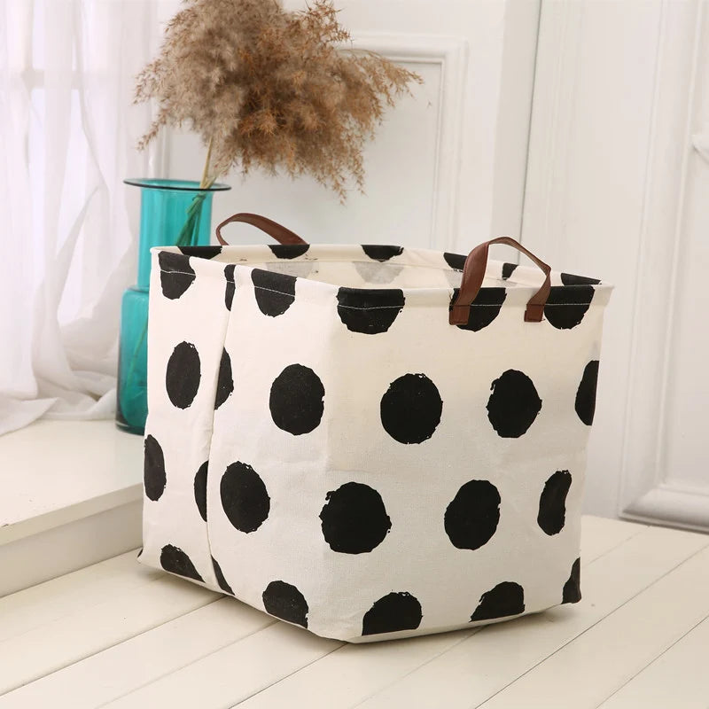 Delverona Cotton Linen Closet Storage Basket For Laundry