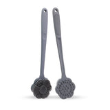 Delverona Long Handle Floral Bath Shower Brush Soft