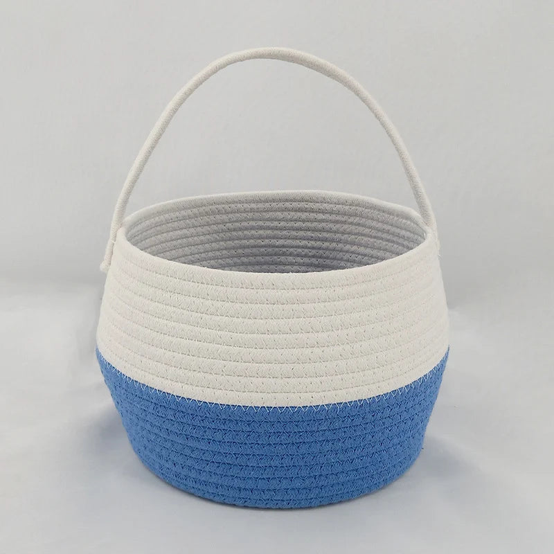 Delverona Handwoven Cotton Rope Foldable Snack Storage Basket