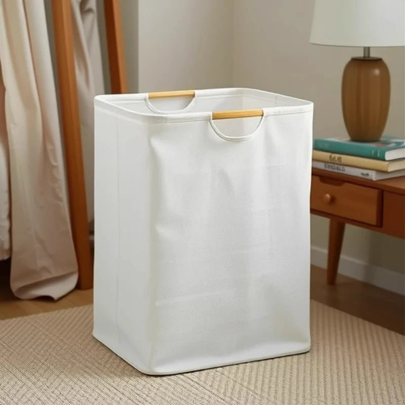 Delverona Large Cotton Linen Laundry Storage Basket With