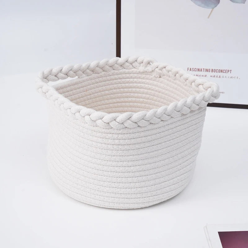 Delverona Cotton Rope Woven Decorative Storage Basket